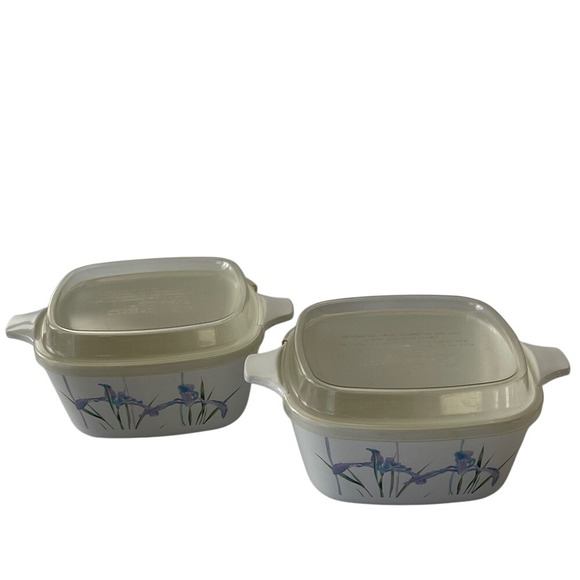 Corningware Other - CorningWare 700ml Shadow Iris Square Casserole Dishes‎ with Lids